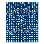 Blue Musical Notes Polka Dot Rug