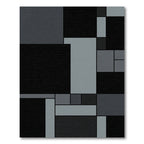 Monochrome Rectilinear Grid Art Rug