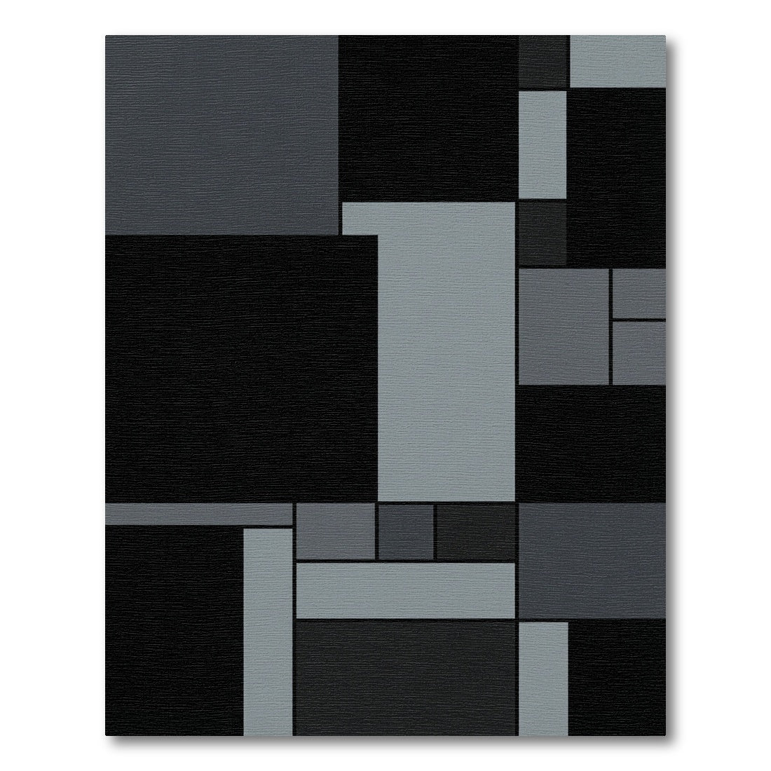 Monochrome Rectilinear Grid Art Rug