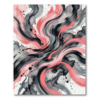 Coral Pink Brushstroke Abstract Rug