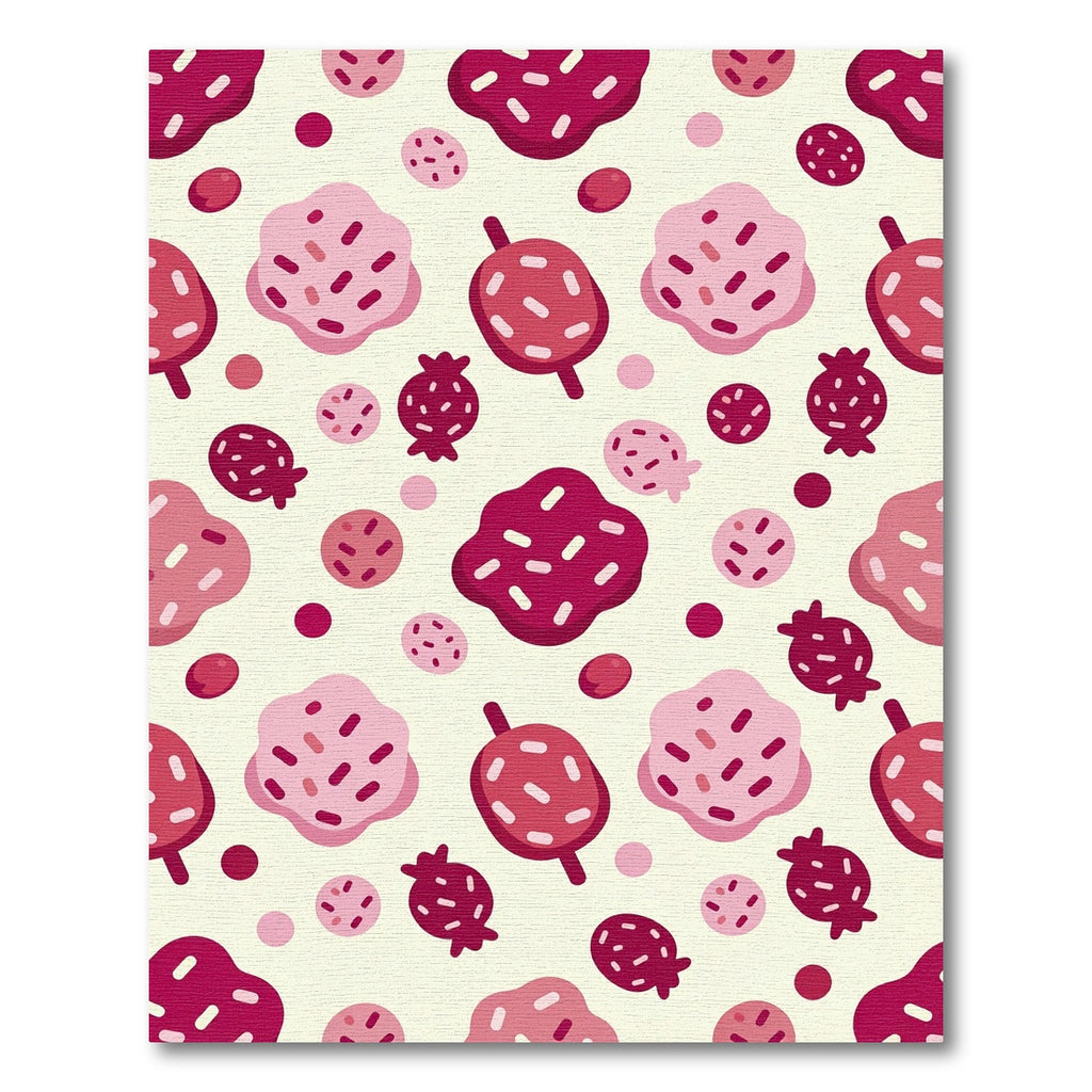 Pink Crimson Pomegranate Scatter Rug