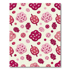 Pink Crimson Pomegranate Scatter Rug