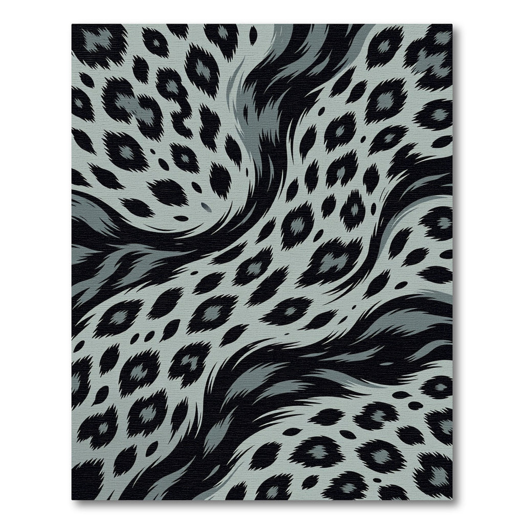 Monochromatic Gray Abstract Leopard Spots Rug