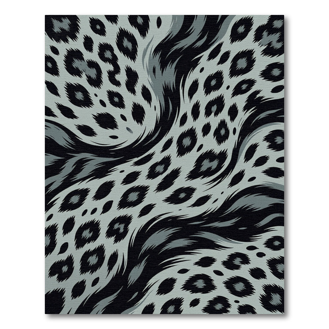 Monochromatic Gray Abstract Leopard Spots Rug