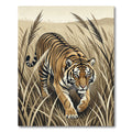 Bold Tiger Among Tall Grass Rug