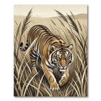 Bold Tiger Among Tall Grass Rug