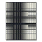 Graphic Black White Latticed Grid Rug