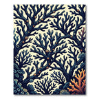 Deep Blue Coral Garden Medley Rug