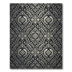 Silver Fish Vine Damask Rug
