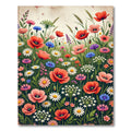 Vibrant Wildflower Meadow Garden Composition Rug