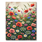 Vibrant Wildflower Meadow Garden Composition Rug