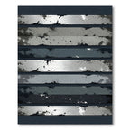 Grayscale Splatter Textured Horizontal Bands Rug