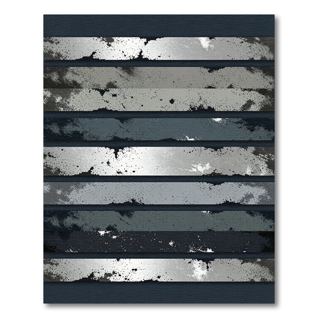 Grayscale Splatter Textured Horizontal Bands Rug