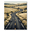 Winding Road Serene Landscape Horizon Rug