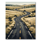 Winding Road Serene Landscape Horizon Rug