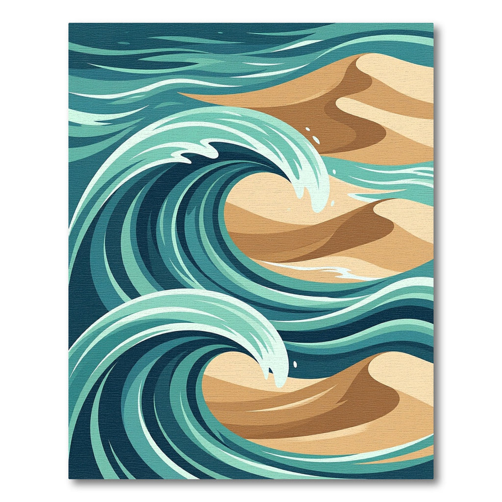Abstract Teal Ocean Wave Sand Dune Rug