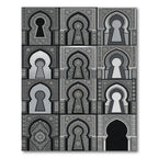 Monochromatic Arch Keyhole Medallion Rug