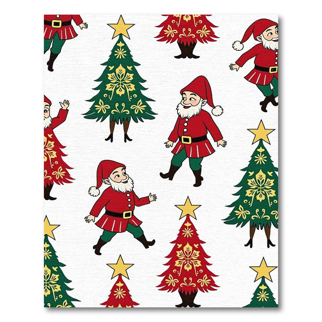 Jolly Gnomes And Festive Trees Rug