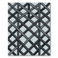 Charcoal Intersecting Slanted Geometric Lines Rug