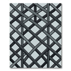 Charcoal Intersecting Slanted Geometric Lines Rug