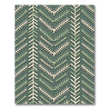 Sage Green Herringbone Botanical Branch Rug