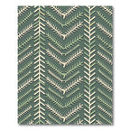 Sage Green Herringbone Botanical Branch Rug