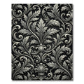 Ornate Black Silver Acanthus Scroll Rug