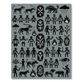 Ancient Tribal Folk Art Figures Rug
