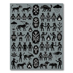 Ancient Tribal Folk Art Figures Rug