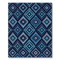 Bold Navy Blue Geometric Diamond Rug