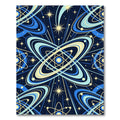 Atomic Blue Yellow Starburst Swirl Rug