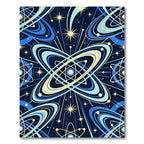Atomic Blue Yellow Starburst Swirl Rug