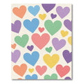 Playful Pastel Heart Scattered Collage Rug