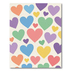 Playful Pastel Heart Scattered Collage Rug