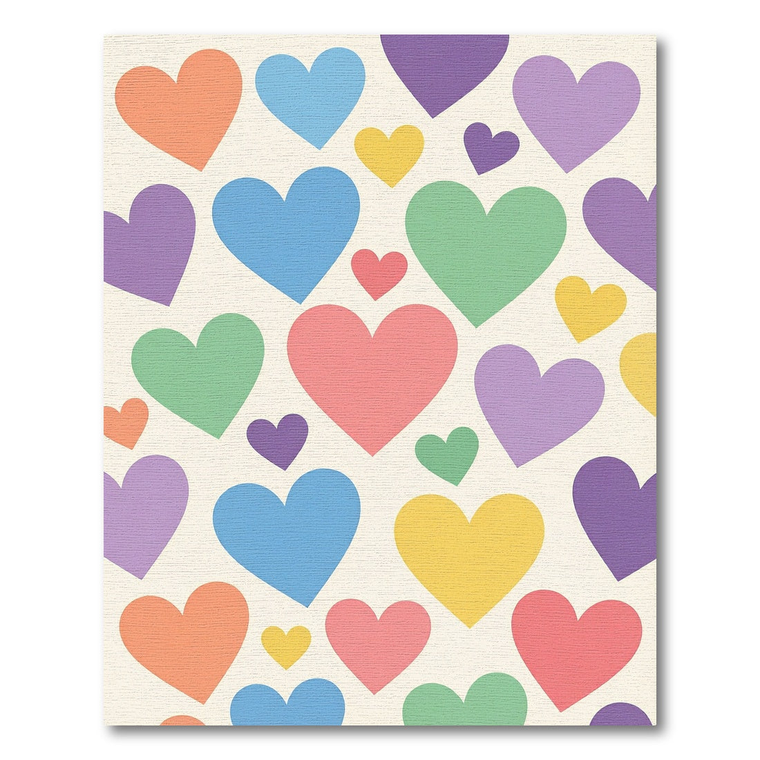 Playful Pastel Heart Scattered Collage Rug