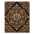 Opulent Gold Floral Scrollwork Rug