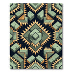 Sage Green Geometric Stone Aztec Area Rug