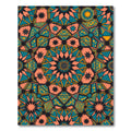 Coral Teal Starburst Geometric Tile Rug