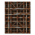 Industrial Rusted Metal Grid Pipeline Rug