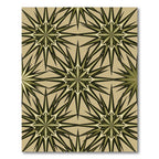 Olive Geometric Starburst Mid Century Rug