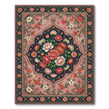 Coral Rose Garden Floral Medallion Rug