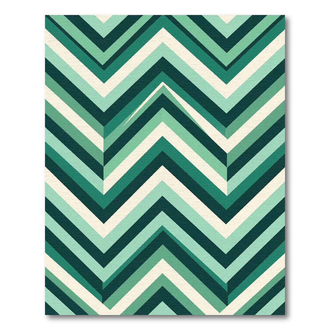 Modern Emerald Chevron Geometric Stripe Rug