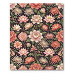Coral Peach Blooming Peony Chrysanthemum Rug