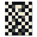 Monochrome Grid Checkered Block Floor Covering Rug