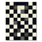 Monochrome Grid Checkered Block Floor Covering Rug