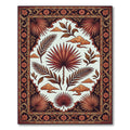Earthy Terracotta Tropical Palm Leaf Tapestry Rug