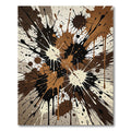 Brown Black Cream Paint Splatter Burst Rug