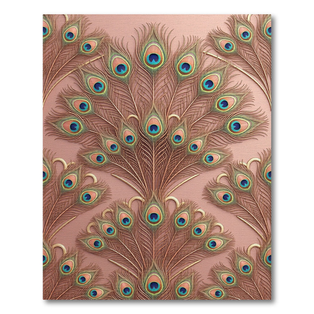 Gilded Peacock Feather Fan Radiance Rug