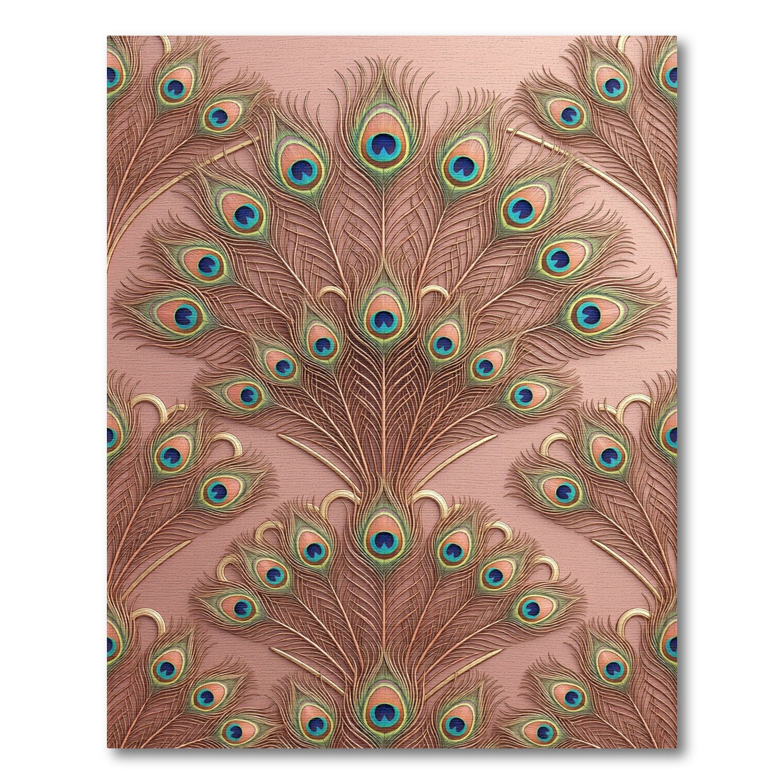 Gilded Peacock Feather Fan Radiance Rug