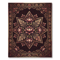 Elegant Mauve Lotus Star Medallion Rug